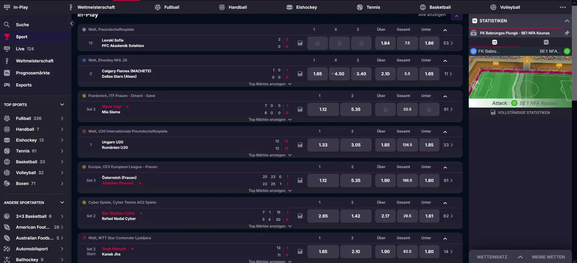 YBets Casino Sportswetten – Live-Wetten auf Fußball, Tennis und Esports